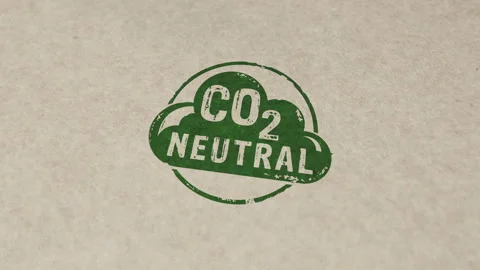 CO2 carbon neutral emission stamp and stamping animation Stock Footage 138740602