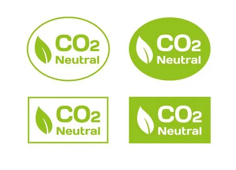 CO2. Carbon Neutral (zero emission) icon. イラスト素材