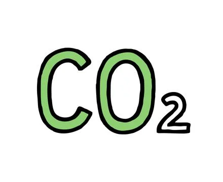 Co2 climate change concept green energy Vector isolated doodle Stock Illustration