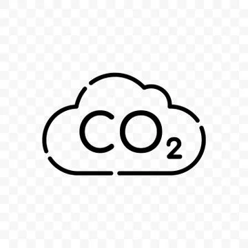 CO2 cloud carbon pollution vector icon Illustrazione stock
