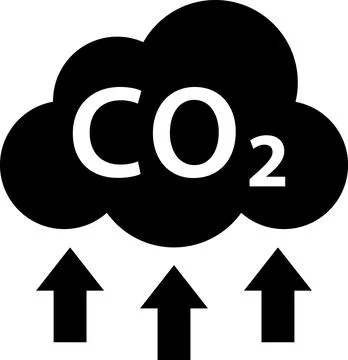 CO2 Cloud Emission and Absorption Icons Set, Reducing CO2 emissions vector icon Stock Illustration