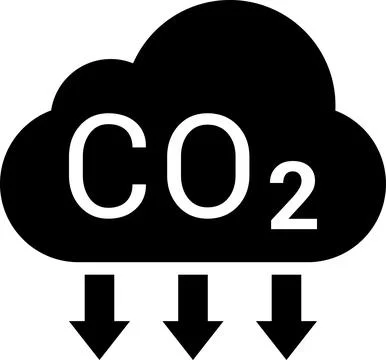 CO2 Cloud Emission and Absorption Icons Set, Reducing CO2 emissions vector icon Stock Illustration