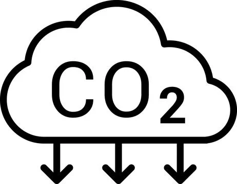 CO2 Cloud Emission and Absorption Icons Set, Reducing CO2 emissions vector icon Stock Illustration
