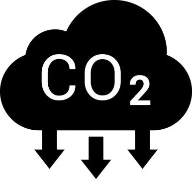 CO2 Cloud Emission and Absorption Icons Set, Reducing CO2 emissions vector icon Stock Illustration