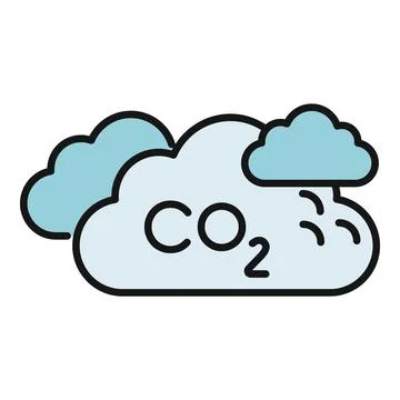 Co2 cloud emitting carbon dioxide pollution Ilustração Stock