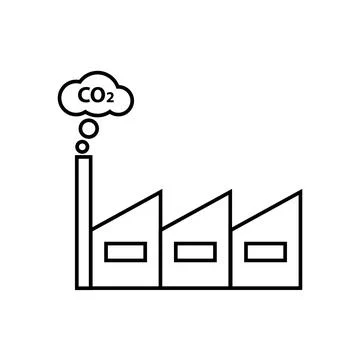 Co2 cloud factory black vector icon. Carbon dioxide industrial Stock-Illustration