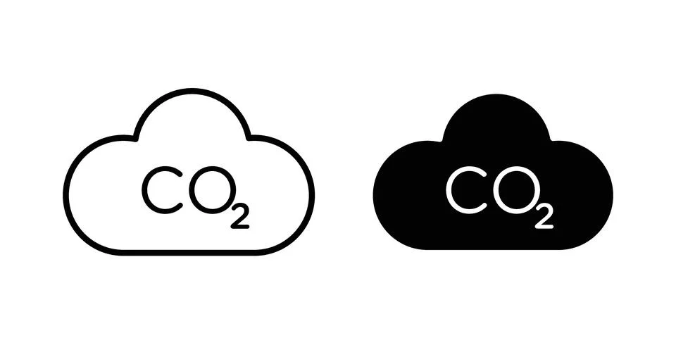 Co2 Cloud icon bundle for website design projects Stock Illustration