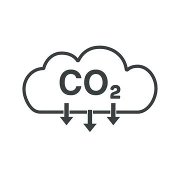 CO2 cloud icon. Carbon emissions reduction icon. This design suitable for Stock Illustration