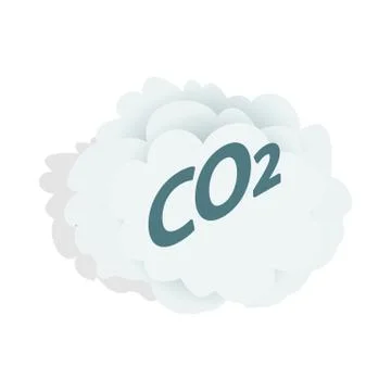CO2 cloud icon, isometric 3d style Illustrazione stock