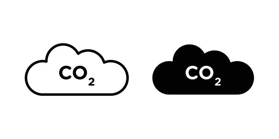 Co2 Cloud icon for web projects Stock Illustration