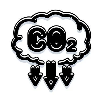 Co2 cloud reducing emissions and global warming Stock Illustration
