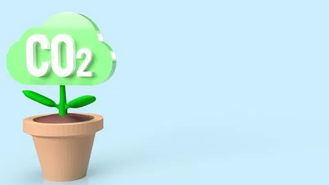 The co2 cloud tree for eco or ecology concept 3d rendering イラスト素材