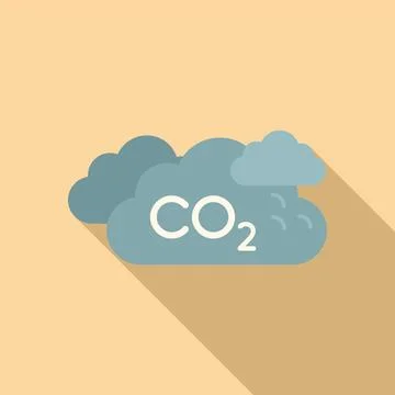 CO2 clouds icon flat vector. Smog reduction イラスト素材