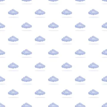 Co2 clouds seamless pattern showing air pollution Stock Illustration