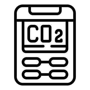 CO2 device check icon outline vector. Safety multi sensor Stock Illustration