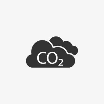 Co2, ecology, cloud icon. Vector illustration, flat design. Stock Illustration