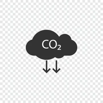 Co2, ecology, cloud icon. Vector illustration, flat design. Illustrazione stock