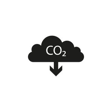 Co2, ecology, cloud icon. Vector illustration, flat design. イラスト素材