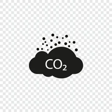 Co2, ecology, cloud icon. Vector illustration, flat design. イラスト素材