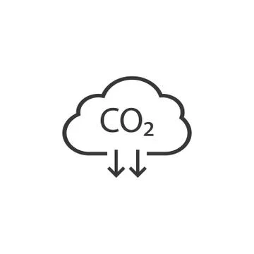 Co2, ecology, cloud icon. Vector illustration, flat design. Stock Illustration