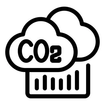 Co2 emission chart showing pollution data Illustrazione stock