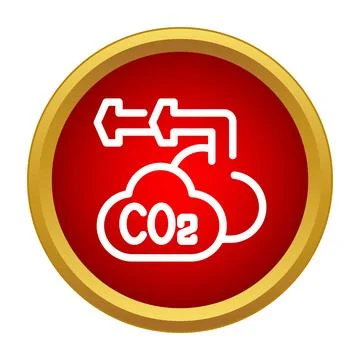 Co2 emission cloud with arrows icon showing carbon cycle Stock Illustration