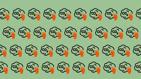 CO2 Emission Cloud Icon Pattern. Video stock 325383397