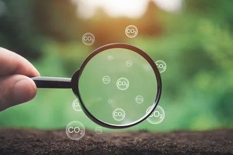 CO2 emission reduction concept, clean and friendly environment without carb.. Stock Photos
