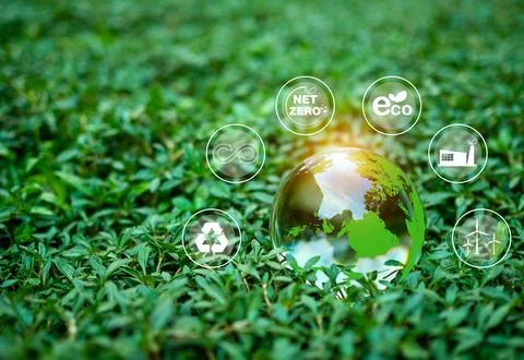 CO2 emission reduction concept, clean and friendly environment without carb.. Stock Photos