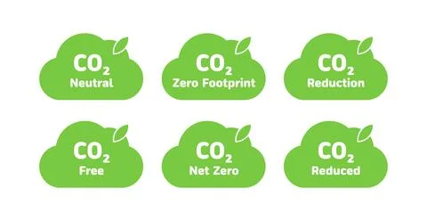 CO2 emission reduction neutrality concept icon set. イラスト素材
