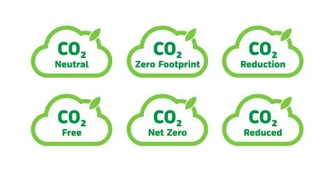 CO2 emission reduction neutrality concept icon set. イラスト素材