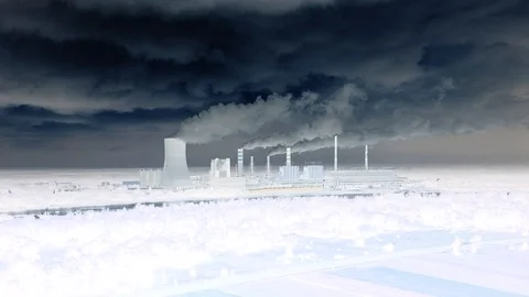 CO2 emissions, aerial view Stock Footage 123650260