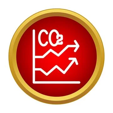 Co2 emissions graph showing increasing carbon footprint Stock Illustration