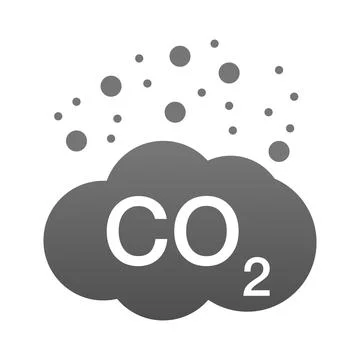 CO2 emissions gray vector icon. Stock Illustration