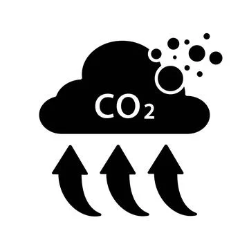 Co2 Emissions Icon Cloud Vector Flat, Carbon Dioxide Emits Symbol,Flat design イラスト素材