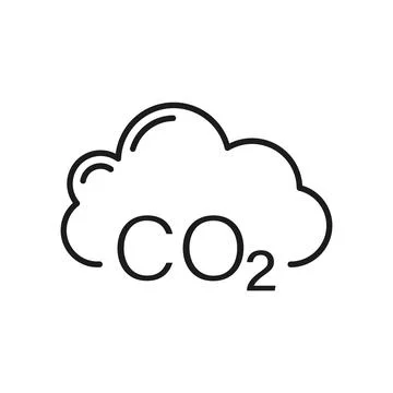 CO2 emissions icon in flat style. Cloud co2 reduction vector illustration o.. Stock Illustration