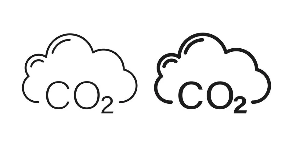 CO2 emissions icon in flat style. Cloud co2 reduction vector illustration o.. Stock Illustration