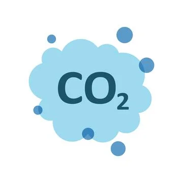 CO2 emissions icon in flat style. Cloud co2 reduction vector illustration o.. Stock Illustration