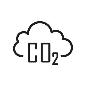 CO2 emissions icon in flat style. Cloud co2 reduction vector illustration o.. Stock Illustration