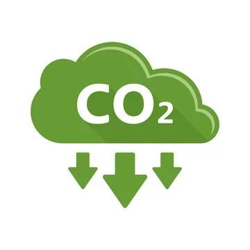 CO2 emissions icon in flat style. Cloud co2 reduction vector illustration o.. Stock Illustration