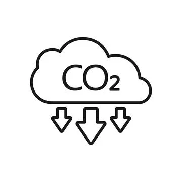 CO2 emissions icon in flat style. Cloud co2 reduction vector illustration o.. Stock Illustration