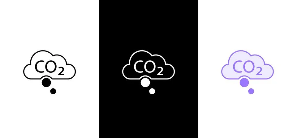 CO2 emissions icon sign vector. CO2 emission, reduction, neutrality concept.. Stockillustratie