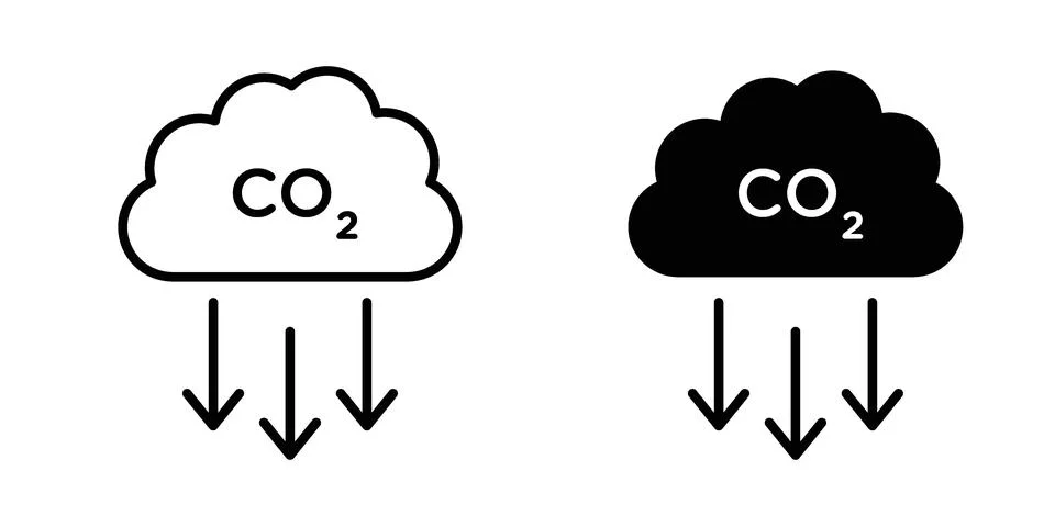 CO2 emissions icon vector concepts, line and silhouette style Stock Illustration