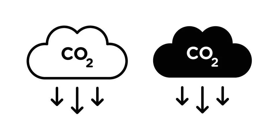 CO2 emissions icon for web projects Stock Illustration