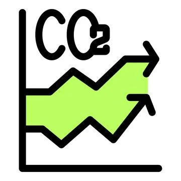 Co2 emissions increasing, graph showing pollution growth Stock Illustration