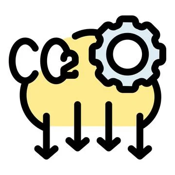 Co2 emissions reduction through cloud processing optimization Illustrazione stock