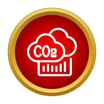 Co2 emissions tracking in cloud environment icon Stock Illustration