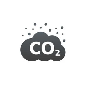 CO2 emissions vector icon. Carbon gas cloud, dioxide pollution. Global ecology Stock Illustration
