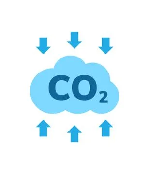 CO2 emissions vector icon. Carbon gas cloud, dioxide pollution. Global ecology Stock Illustration