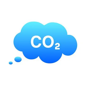 CO2 emissions vector icon. Carbon gas cloud, dioxide pollution. Global ecology Stock Illustration